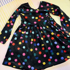 Hanna Andersson Multicolor Velour Polka Dot Dress
